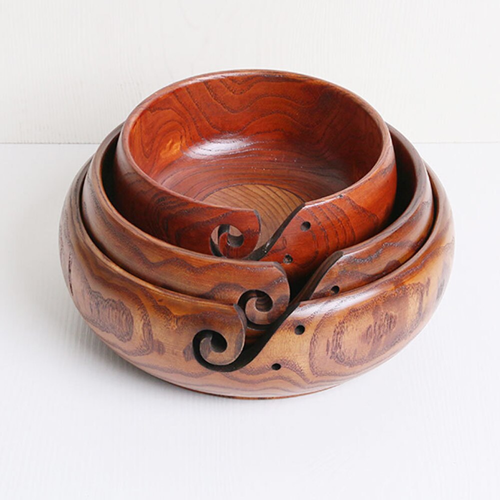 1 Piece Wooden Yarn Bowl Wooden Yarn Bowl Storage Textile Wooden Bowl Wool Storage Bowl Handmade Sewing Supplies