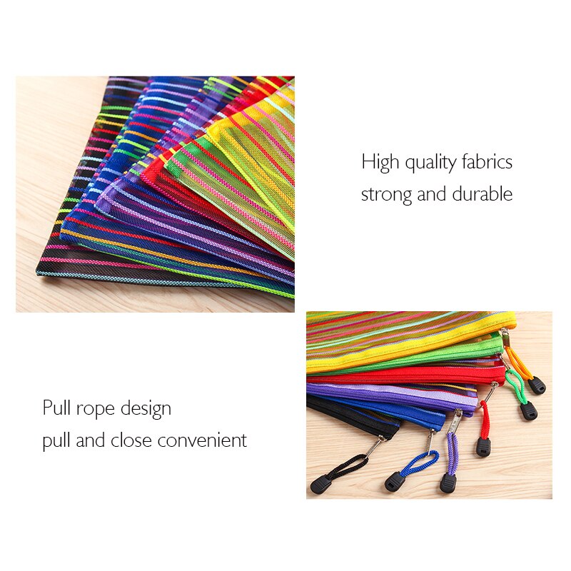 Sac à Dossiers A5 En Nylon Rayé Coloré, Sac à Doss... - Grandado