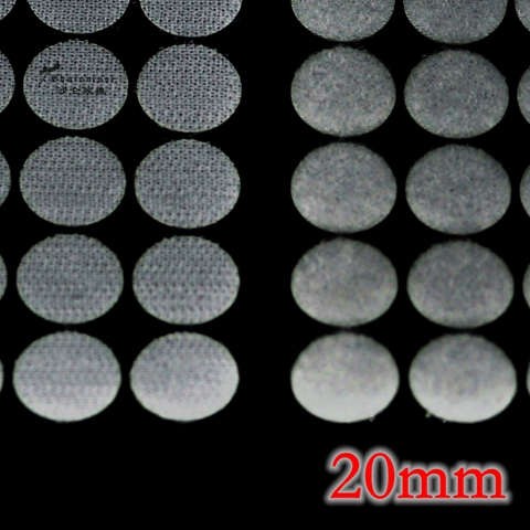 50 pares de ganchos adhesivos mágicos de nailon de doble cara, lazos de discos redondos de costura con cinta de sujeción, accesorios para manualidades: 20mm White