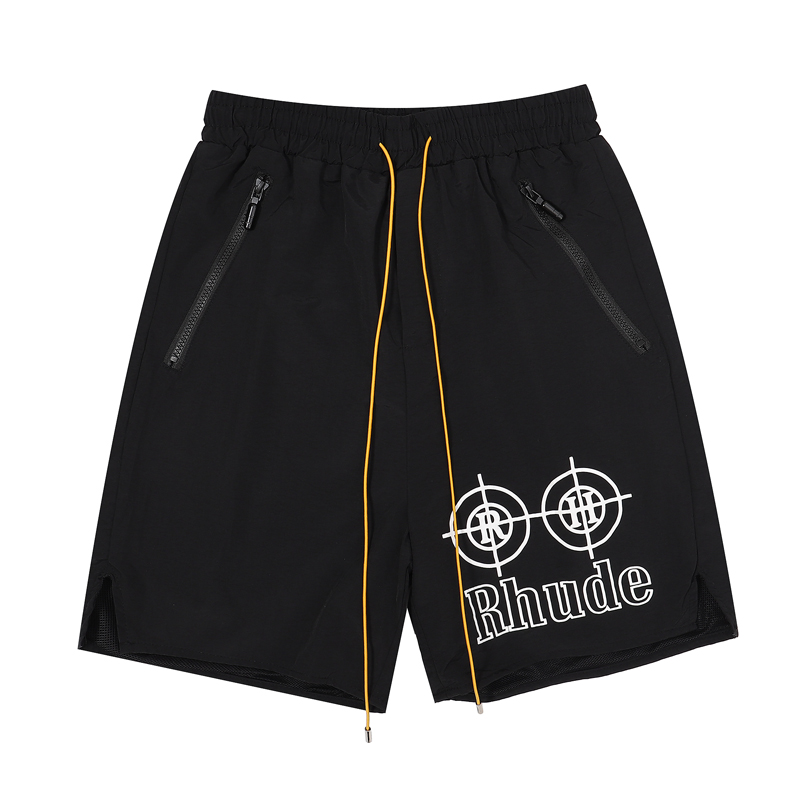 Short en RHUDE noir pour hommes et femmes, culotte de meilleure avec impression de pneu