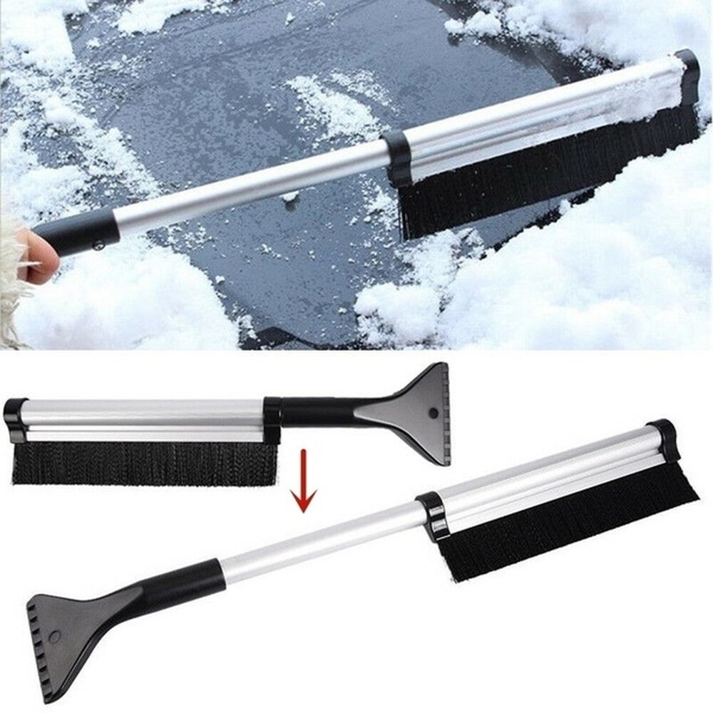 24 inch Uitschuifbare 2 in 1 Ijskrabber Sneeuwruimen met Borstel Voor Auto Vrachtwagen SUV Voorruit Sneeuw Verwijderen Duurzaam bezem Cleaner