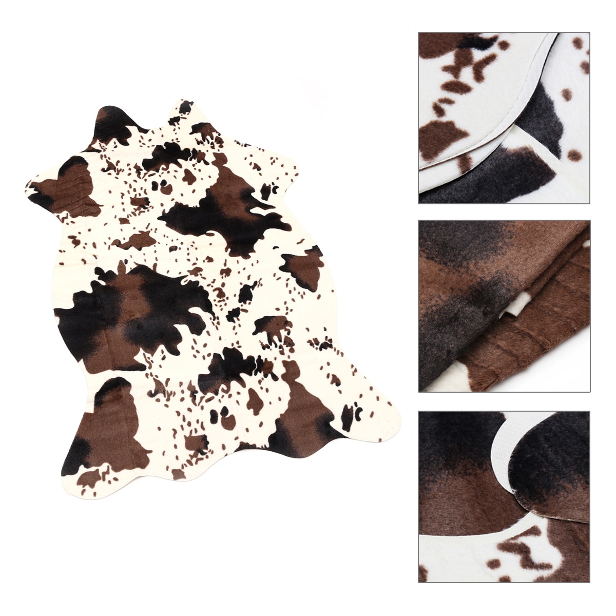 Ko print tæppe faux kohud tæppe dyremønster tæppe til badeværelse stue skind dørmåtte hjem tekstil sort hvid