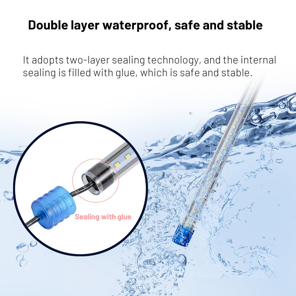 20-50CM Aquarium Light LED Fish Tank Submersible Light Lamp Waterproof Underwater LED Lights Aquarium Lighting