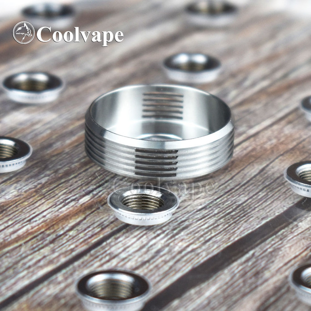 Coolvape 24mm Armor Beauty Ring POM PEI dissipatore di calore in acciaio inossidabile 316 per atomizzatore rda rta 22mm con accessori per serbatoio del flusso d&#39;aria: sliver / 1pc