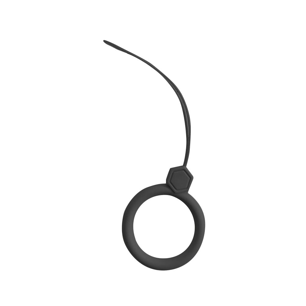 Universal Mobile Phone Lanyard Strap Anti-lost Silicone Ring Lanyard Strap Holder for Mobile Phone Straps Finger Ring Lanyard: Black