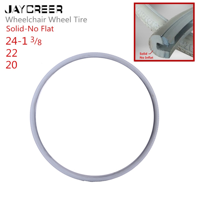 JayCreer – pneu plat de 20, 22 ou 24 pouces, pour fauteuils roulants et marcheurs