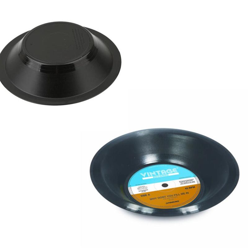 Bol Retro para discos de vinilo, accesorios de cocina para grabar fruta, Bol para dulces