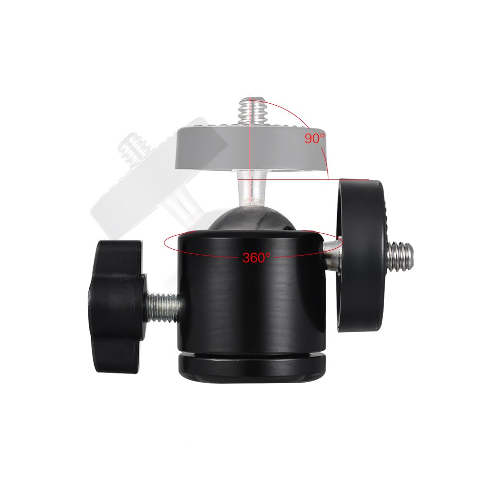 2 pcs 360 Gradi di Rotazione Girevole Mini Testa A Sfera Treppiedi w/1/4 "A Vite Filo di Base di Montaggio per DLSR Videocamera Portatile Della Macchina Fotografica HA CONDOTTO LA Luce Staffa