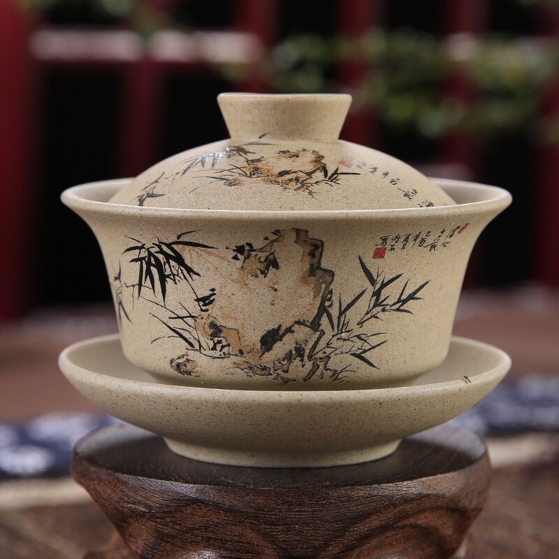 120ml teware antikk grov keramikk håndmalt gaiwan te kopp keramikk kopp kung fu te sett bolle kinesisk te mesterkopp terrin