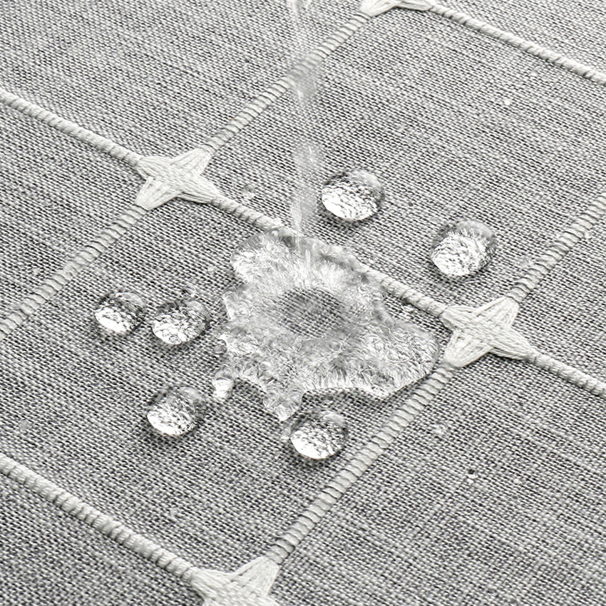 Jacquard-Leinen-Duschvorhang mit Quasten, nordische wasserdichte dicke Badvorhänge für Badezimmer, Badewanne, Badeabdeckung mit Haken