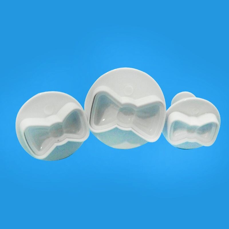 3d mini sløjfe form gør-det-selv fondant stempelkutter småkage stempel form sløjfe-kiks topper form bagning