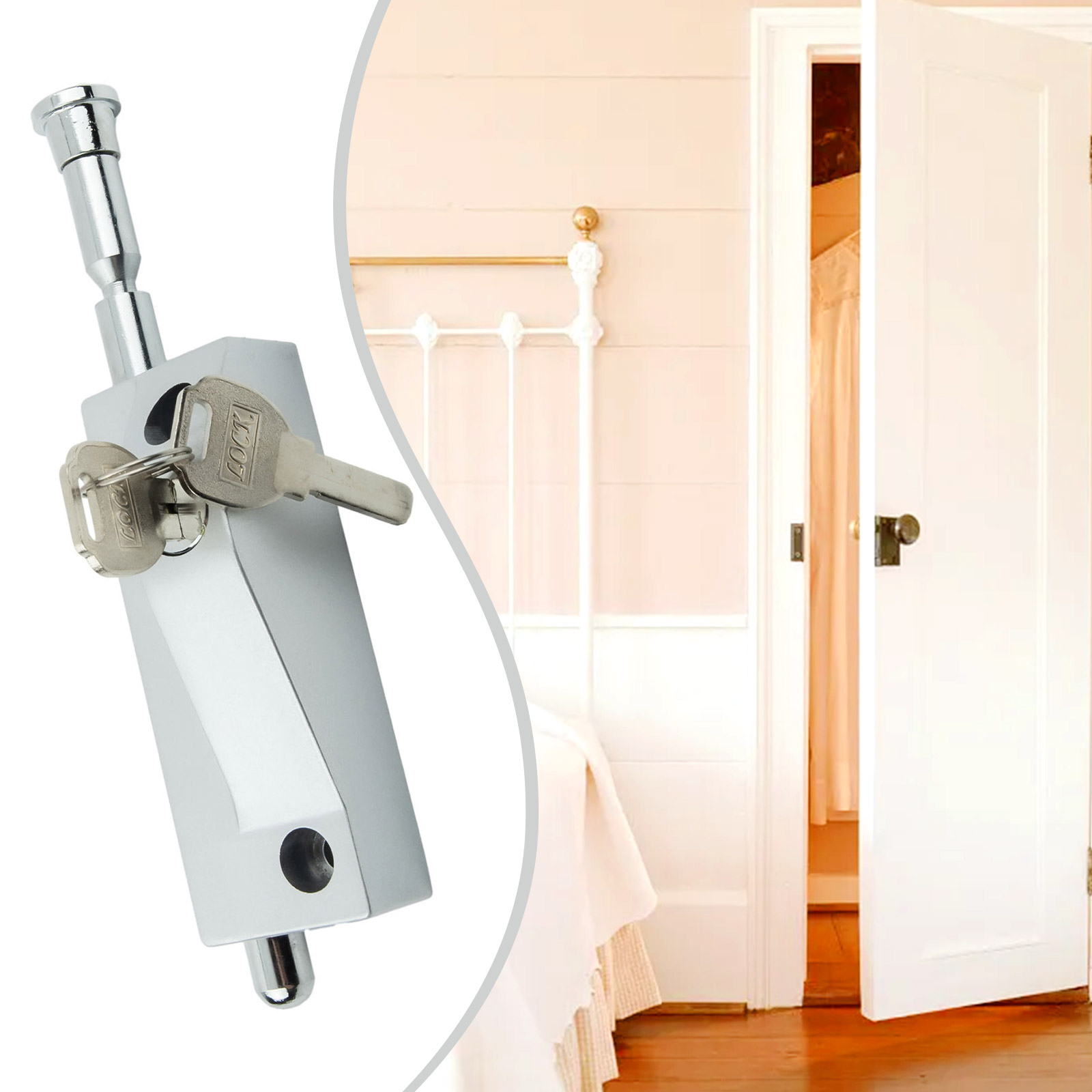 1pc Wooden Door Floor Lock Spring Bolt Lock Door Bolt Lock Floor Bolt Lock Zinc Alloy Framed Door Latch Lock