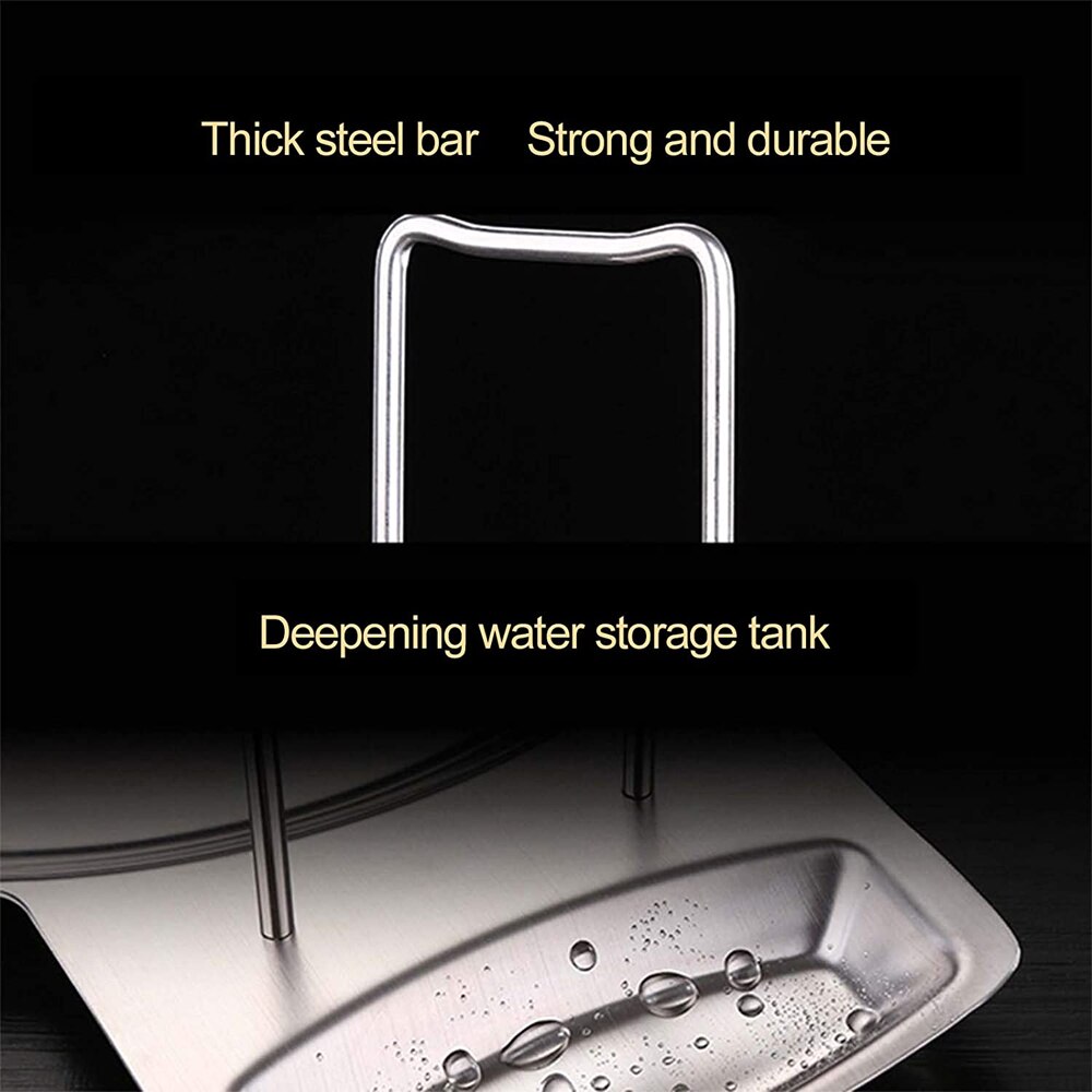 Spoon Rest Pot Lid Holder Stainless Steel Rack Pan Cover Stand Organizer Kitchen Dining Tableware Accessorie Stove Storage Shelf