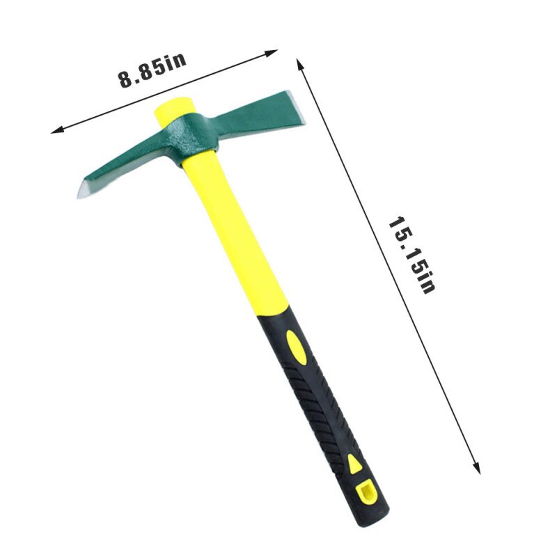 Pickaxe multifunción para acampada al aire libre, montaña, mango de fibra de vidrio, herramientas de mano de tamaño pequeño para jardín, cuidado de deshierbe