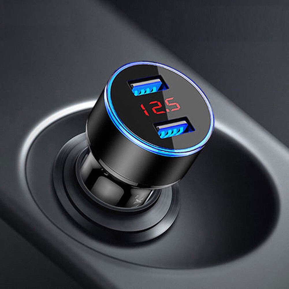 Portable Fast Cell Phone Charger Dual USB LED Digital Display Quick Charge 5V 3.1A Car Adapter Auto Charger Accessories