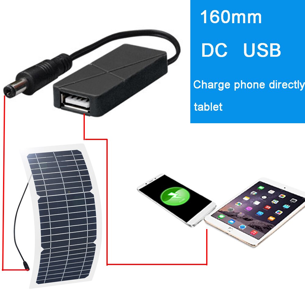 Solar Panel 10W 12V Flexible Cell Solar for Home with DC Adapter Module Kit for 12v Battery Cellphone