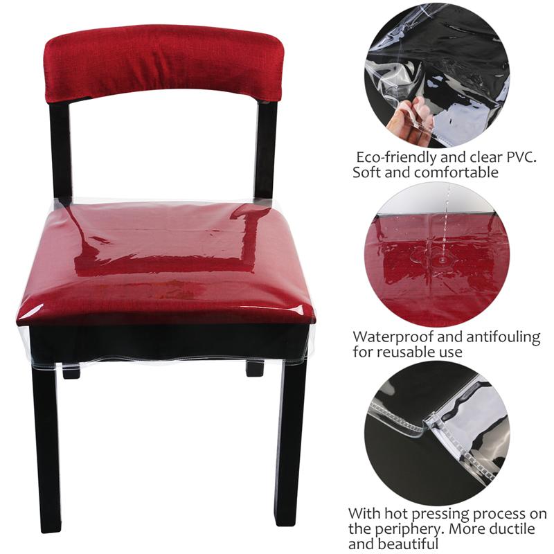Homemaxs 2 stk pvc stol sædebetræk stolbeskytter vandtæt aftagelige spisebordsstole betræk med justerbar rem