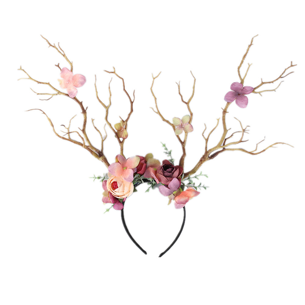 Christmas Headband Antlers Deer Horns Fairy Tale Flower Tree Branch Retro Hair Hoop Crown Festival Party Props Xmas Costume: 1