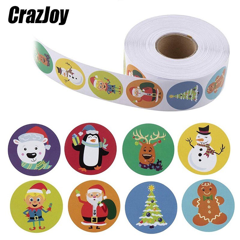 500pz Carino Buon Natale kraft etichetta Cornici E Articoli Da Esposizione di Carta Regalo Del Fumetto Santa Pcv Etichetta di Tenuta Della Decorazione Del Partito Forniture per Ricompensa del capretto