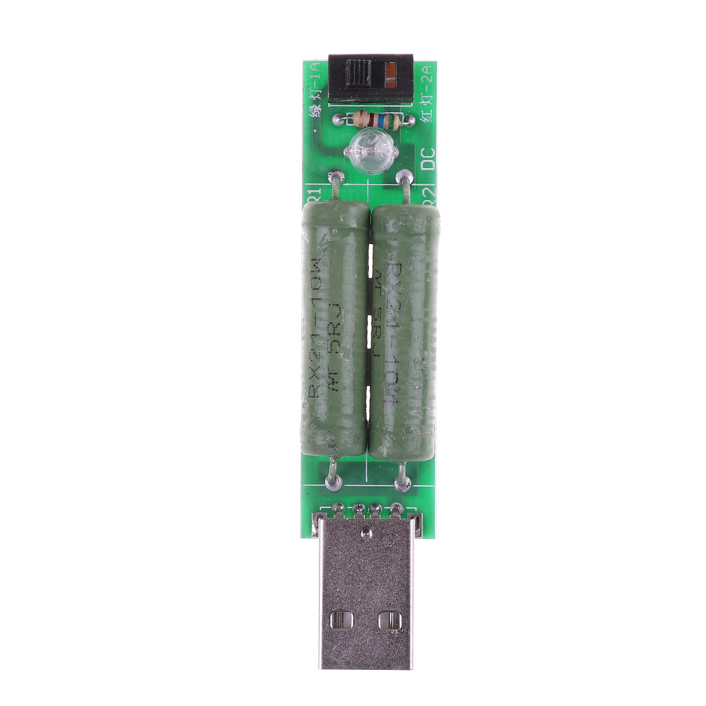 USB Mini Discharge Interface Load Resistor with Switch 2A 1A 72mm x 17mm 1PC