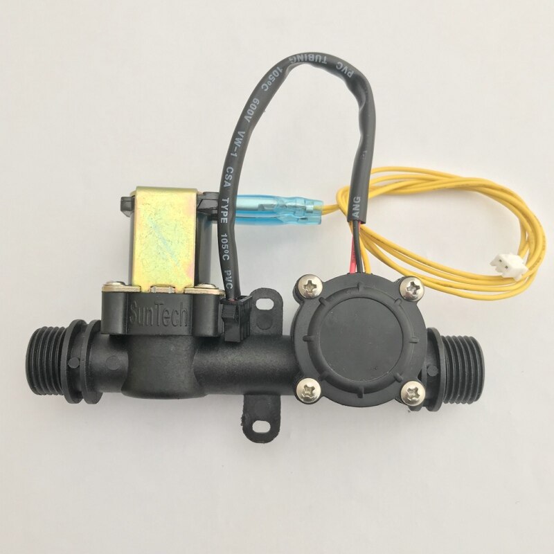 24V DC G1/2" NPN Hall Water Flow Sensor USN-HS21TX 1-30L/min Flowmeter Combined with Solenoid Valve All in one Integrated