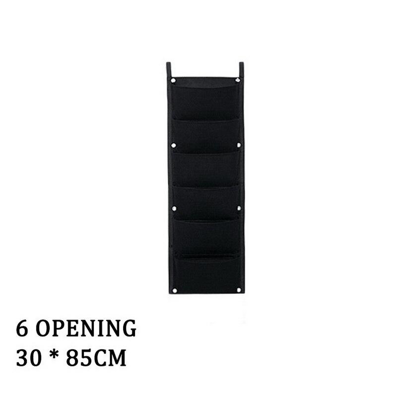 Garden Wall Hanging Planting Bags Green Plant Grow Planter Vertical vegetable Garden Decoration Supplies Plants Bags: black 30x85cm 6bags