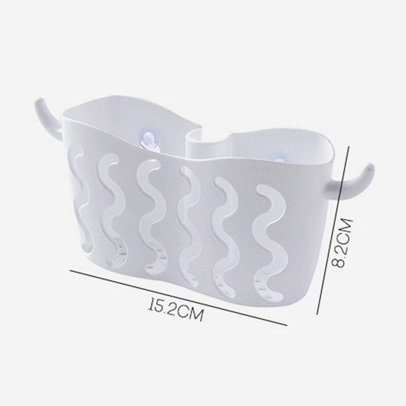 Soporte para esponja de cocina con ventosa de esponja soporte para ventosa de baño para esponjas jabones lavadores suministros para el hogar multifuncional: A-white  15.2x8.2cm