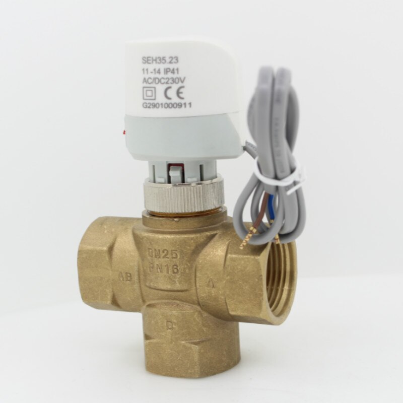 230v nc normalt tæt elektrisk termisk aktuator til manifold strålende rum gulvvarme 3 -vejs messingventil  dn25
