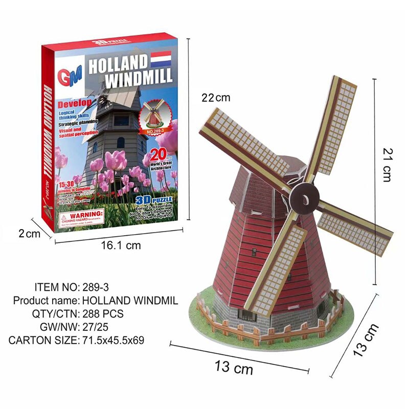 3D Puzzle Children Toy Famous Buildings Architecture Puzzle Educational DIY Toy for Children Kids: 289-3