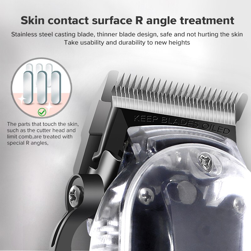 transpar Hair Cutting Machine Rechargeable Hair Clipper Man Shaver Trimmer For Men Barber Beard Trimmer