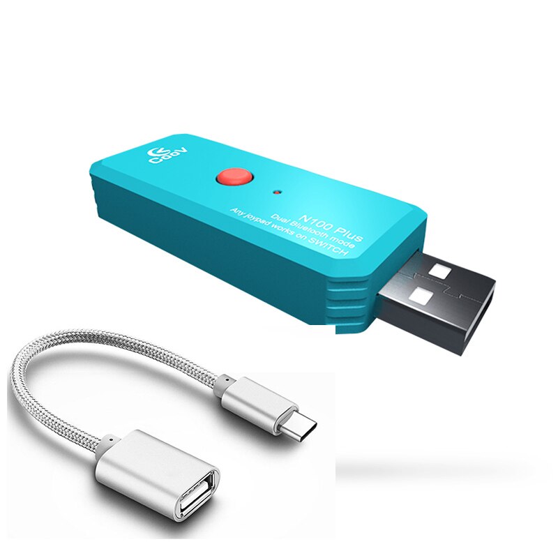 Coov N100 PLUS Bluetooth Wireless Converter USB Adapter For PS4 Nintend Switch NG-C X-box One PC Handle Switch Converter: With Cable