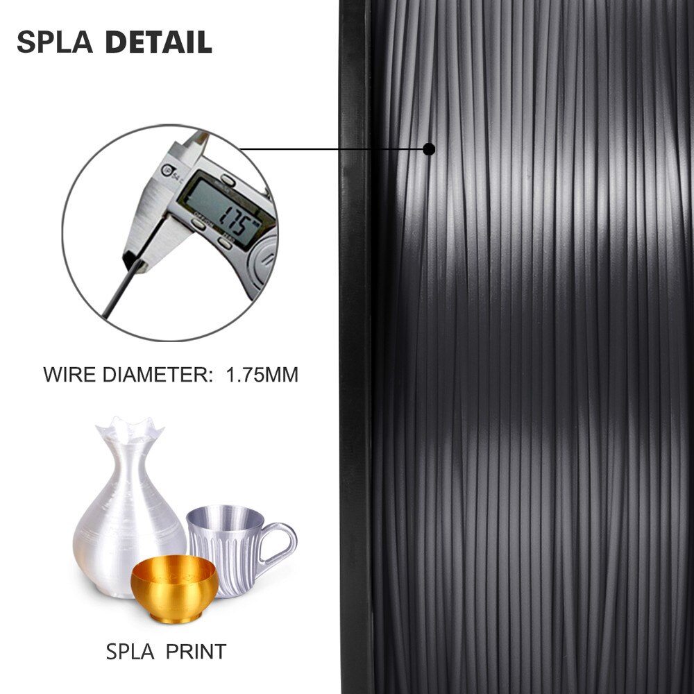 SUNLU-filamento SPLA para impresora 3D, bobina de 1KG, Material de modelo para niños, no tóxico, ambiental, 1,75 MM, mismo filamento PLA