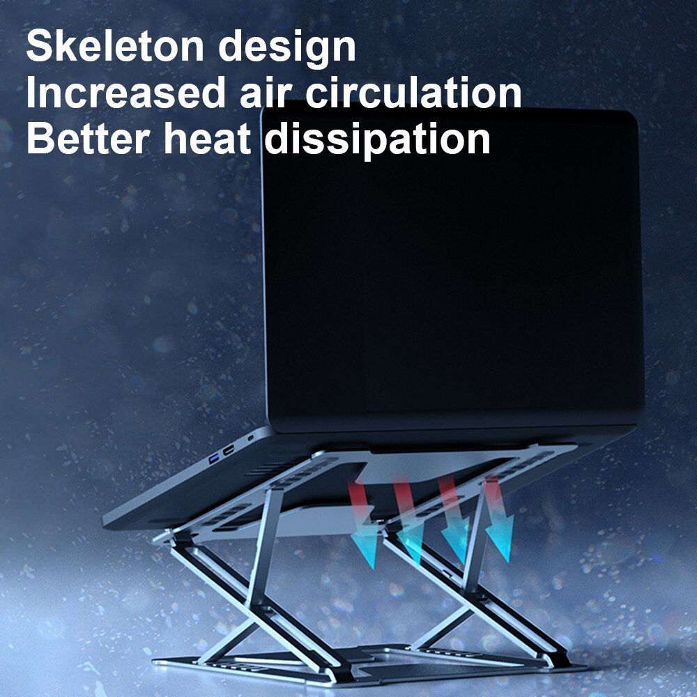 Verstelbare laptopstandaard, draagbare ondersteuning, notebookstandaard voor macbook pro, computerkoelbeugel, verhoger voor laptop, bureauverhoger