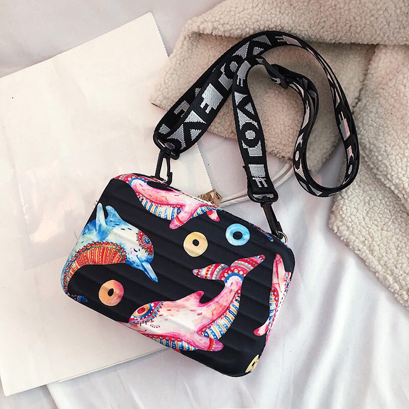 Personality Shoulder Clutch Mini Square Box Bag Cartoon Color Lovely Crossbody Bags Women Handbag Soft: 10