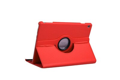 Dla Huawei MediaPad T5 10 AGS2-W09/L09/L03 10.1 Tablet Funda stojak PU skórzane etui z klapką dla 360 obracanie przypadku Huawei T5 10.1: Red
