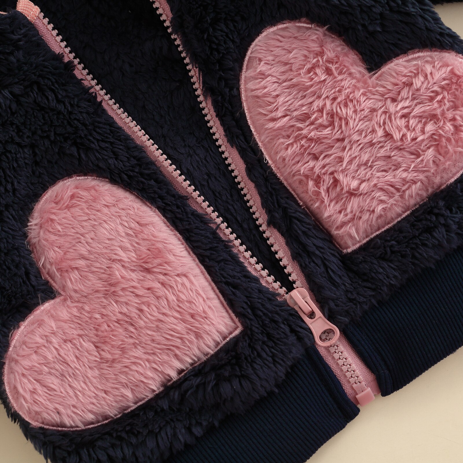 Citgeett Winter Kid Girl cappotto in velluto manica lunga collo con cappuccio cerniera tasche a cuore autunno caldo top allentati abiti