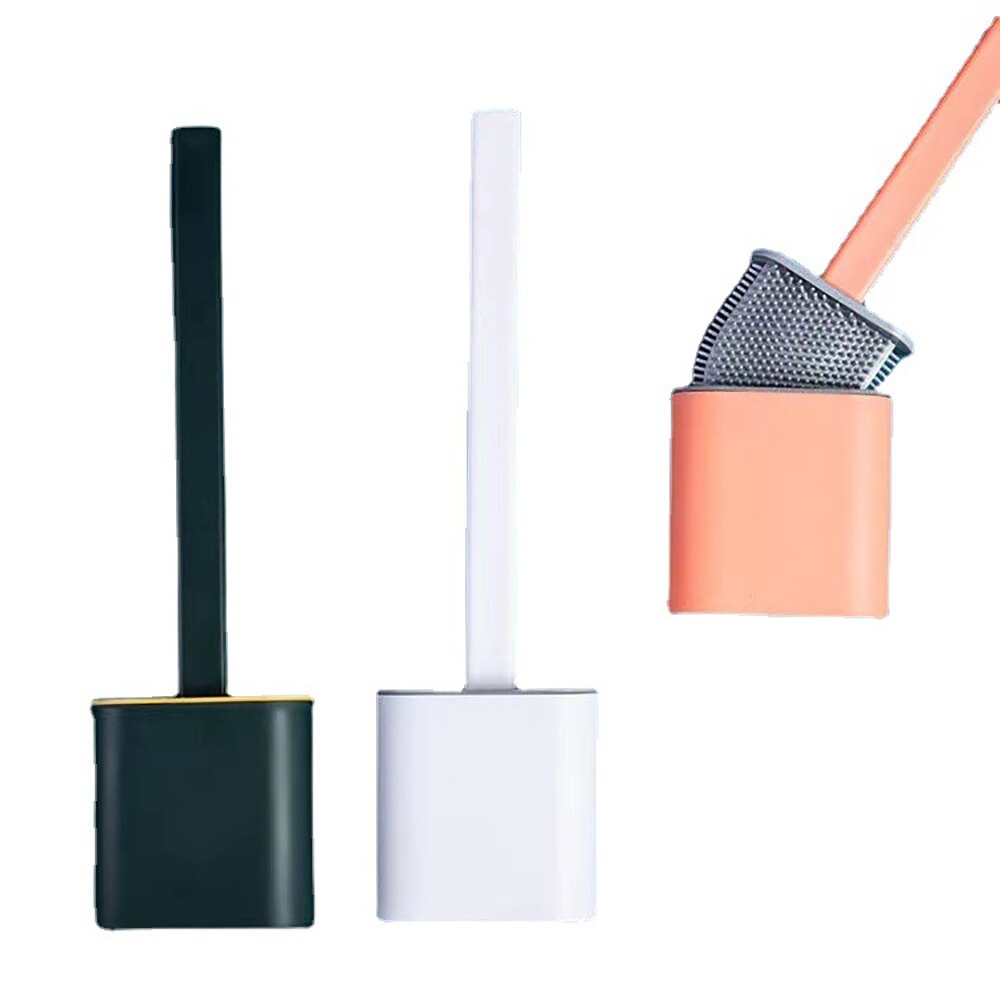 2 pezzi Scopino in silicone, Scopino Bagno per WC con Supporto, Set di Spazzola Bagno morbido Scopino per la pulizia della toilette, Adatto per Gli Angoli e i Piccoli Spazi tra Le