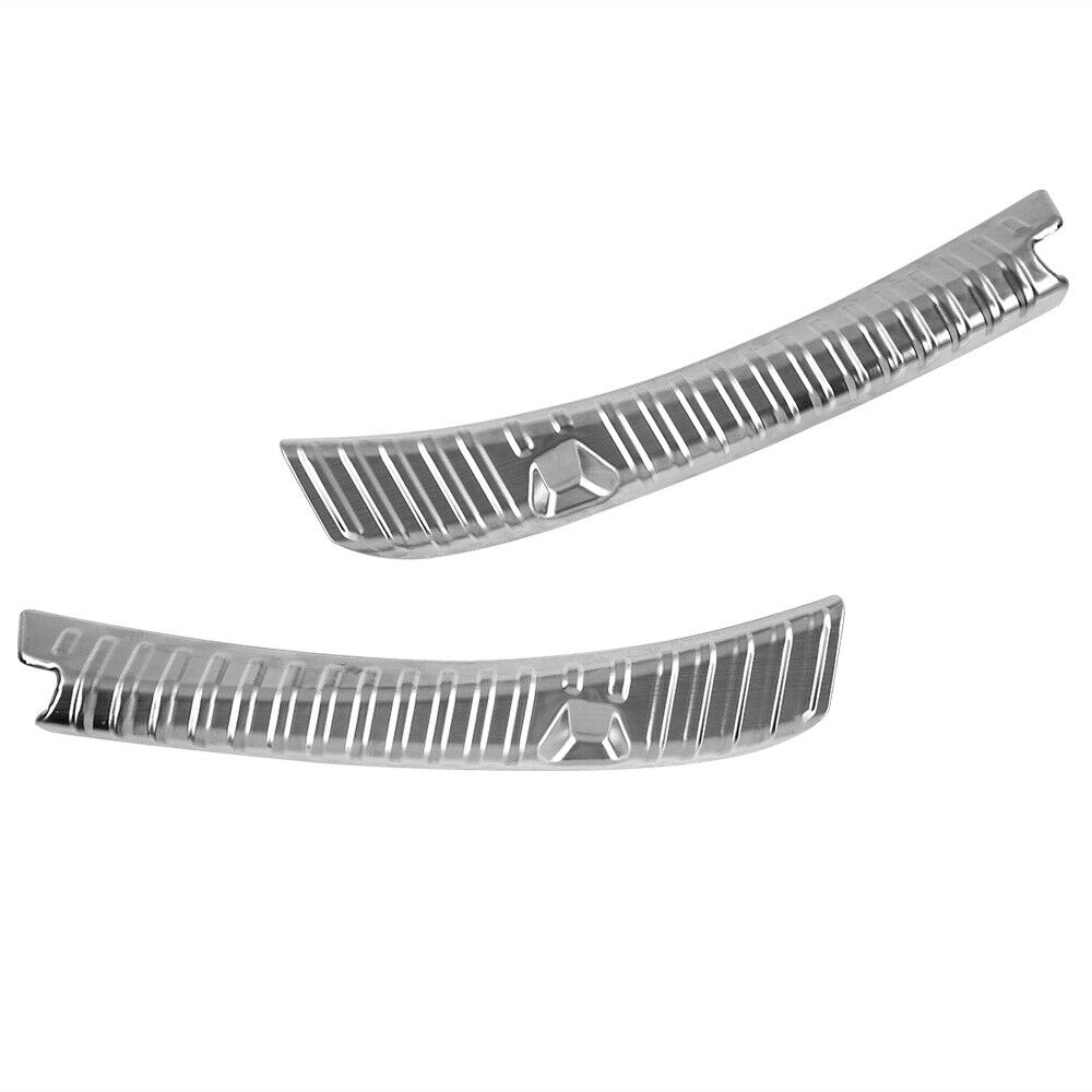 2pcs Steel Trunk Silver Bumper Protector Plate Stainless Steel Cover Sill Rear For Tesla Model 3 Rustproof