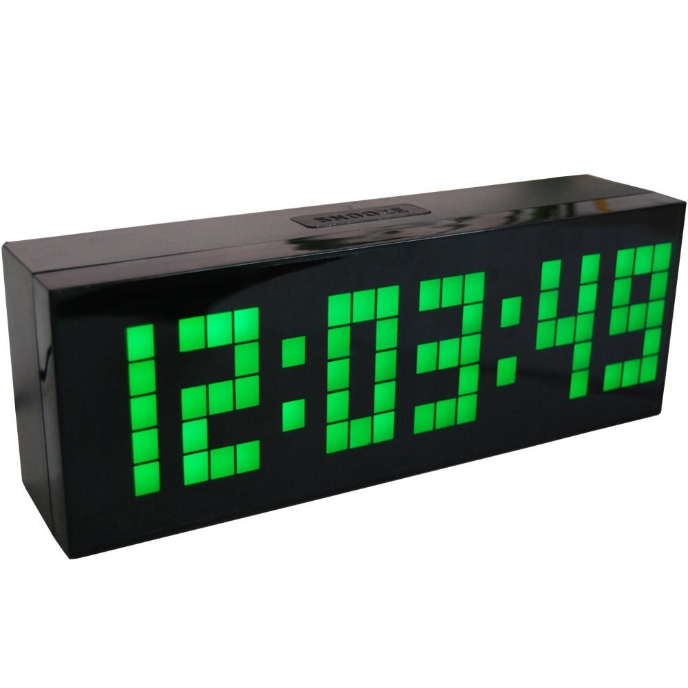 4 Colors LED Clock Digital Alarm Clock Wall Table Desktop with Snooze Calendar Temperature: 6Digit 5pixels green
