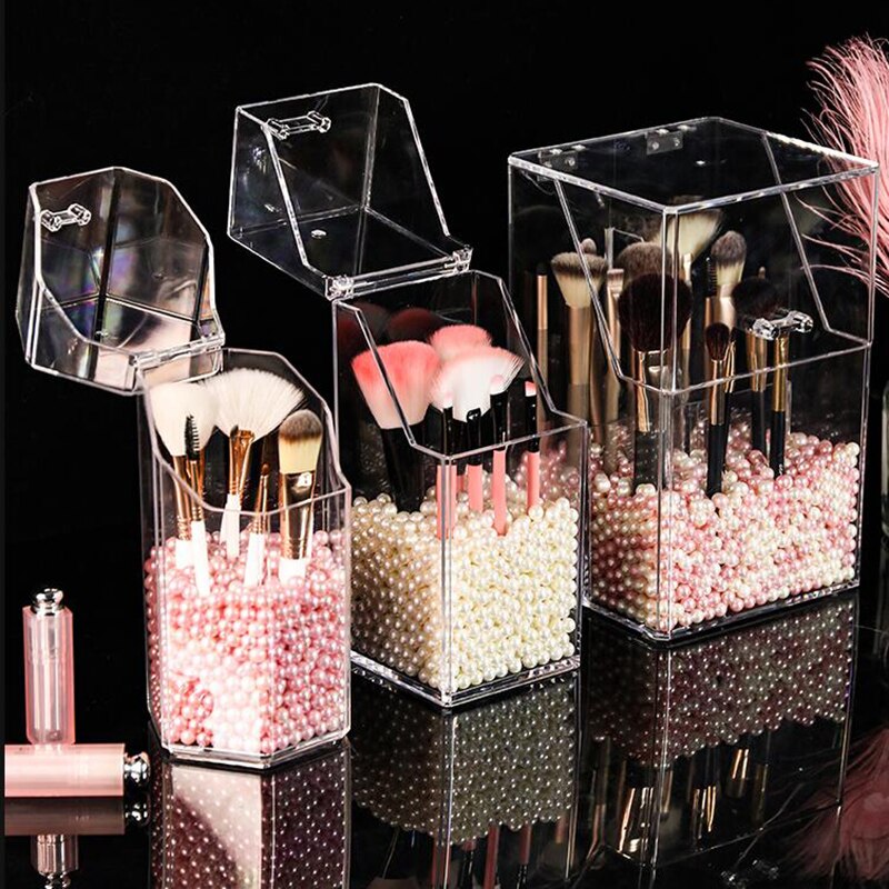 Kirkas meikkisivellin säilytyslaatikko kosmeettinen järjestäjä muovilaatikko huulipuna näyttö teline säilytysämpäri akryyli kylpyhuonetarvikkeet