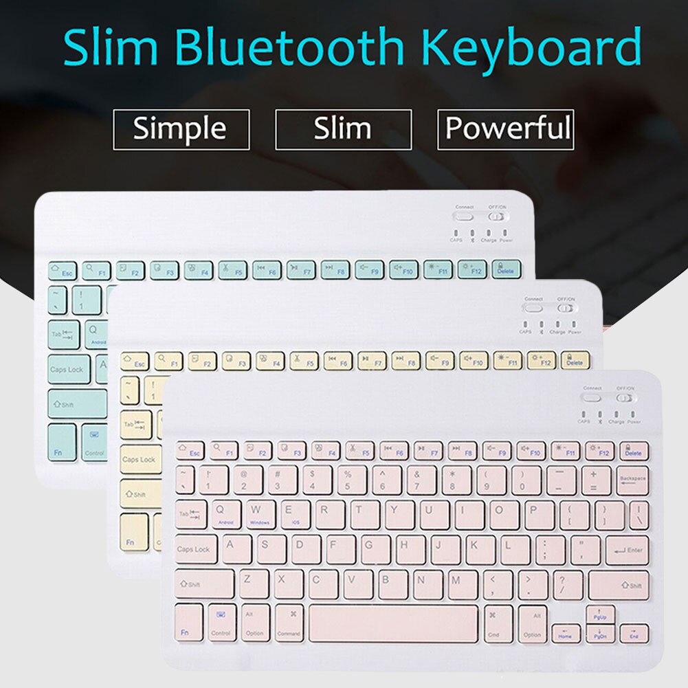 Clavier sans fil bluetooth 3.0, 10 pouces, ultra-fin, anglais, russe, pour tablette, PC, Android, Windows, Mac, iPad, iOS