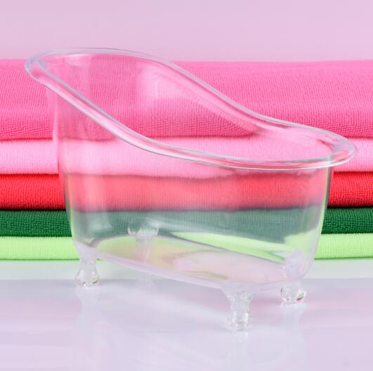 High Grade Accessories Bathroom Mini Bathtub White Soap Storage Box Toothbrush Toothpaste Induction Box Snack Storage Box D5: Transparent