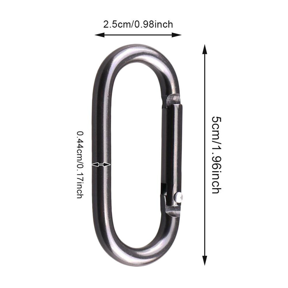 5/10/20pcs oval stainless steel spring hook carabiner quick link lock loop hook keychain rock climbing safety buckle equipment