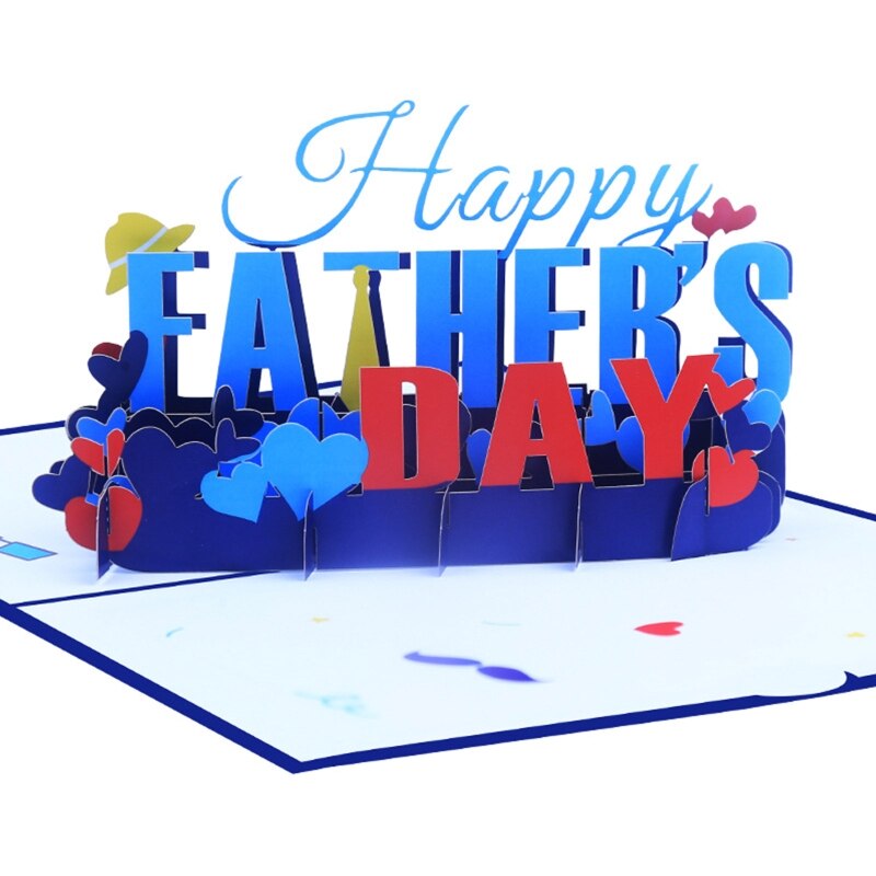 Tarjeta emergente 3D feliz Día del Padre, tarjetas de felicitación, tarjeta de mensaje de bendición para papá, hijo, marido, de Festival de cumpleaños