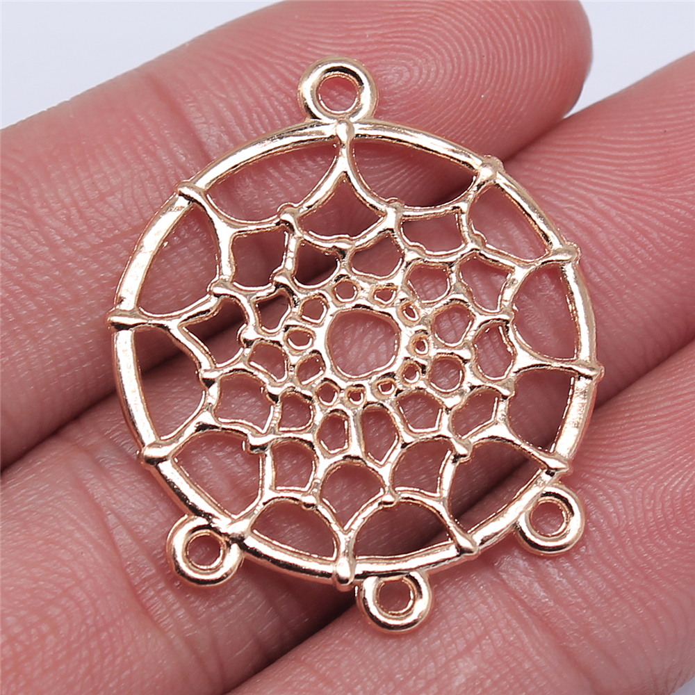 WYSIWYG 10pcs 28x34mm Metal Alloy Dream Catcher Connector For Diy Jewelry Dream Catcher Pendant Charms Diy Making: green