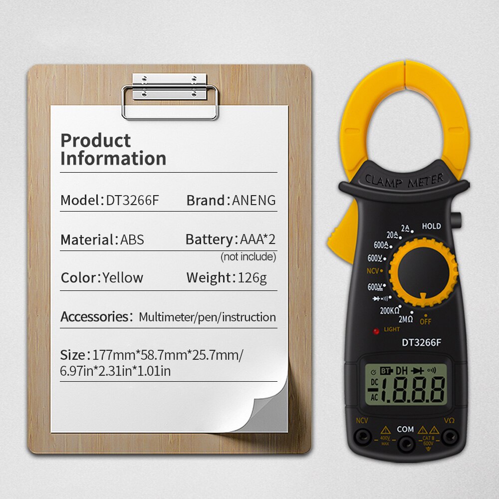 Digital Clamp Meter Multimeter Handheld AC DC Voltage Current Voltmeter Diode Resistance Non-contact Fire Wire Identification