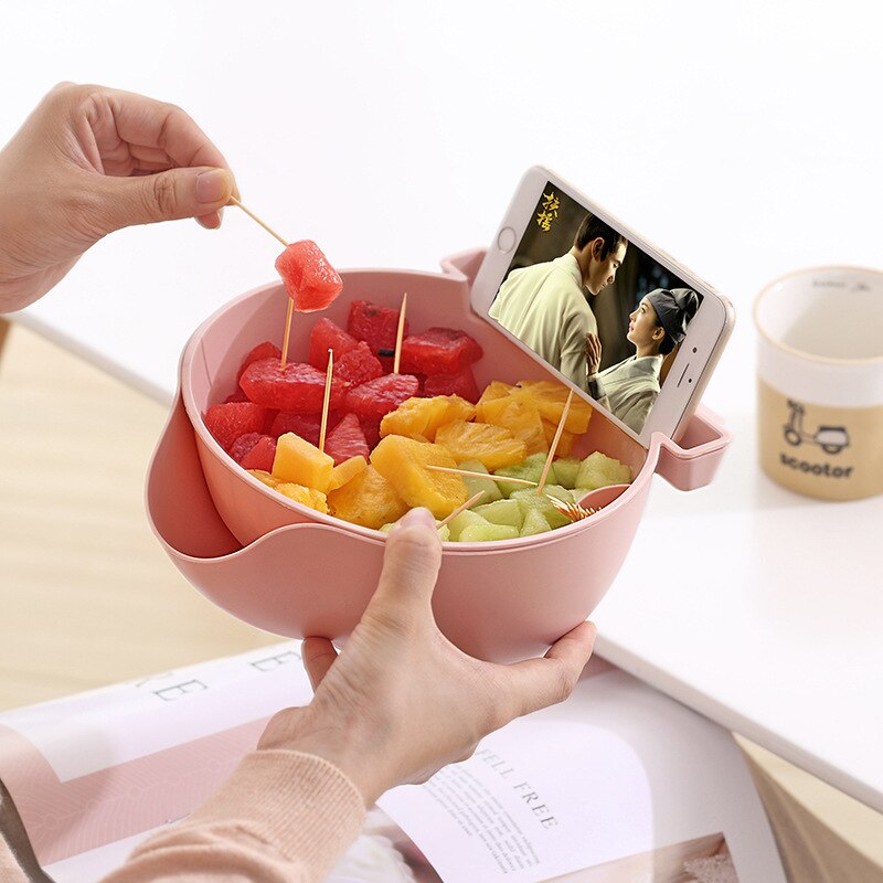 Bowl de plástico para fruta desmontable Placa de drenaje plato de dulces semillas de melón de contenedor para postres bastidor móvil partidario