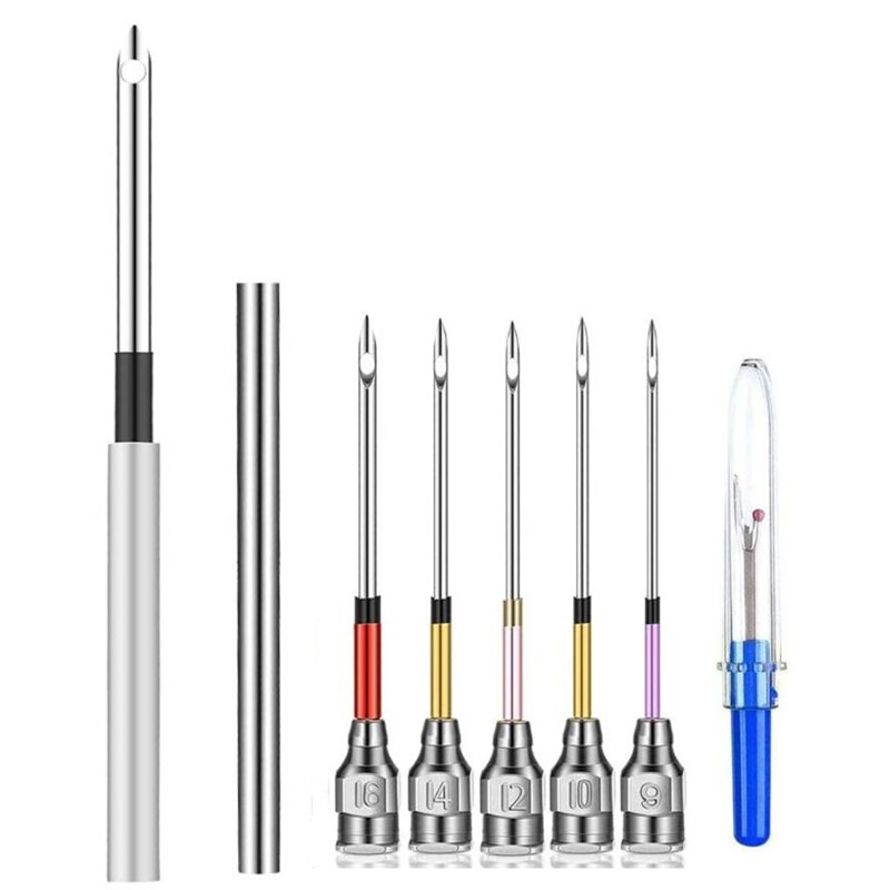Embroidery Pen Stainless Steel Punch Needle Set Crochet Knitting Seam Ripper DIY Cross Stitch Sewing Tools: B1