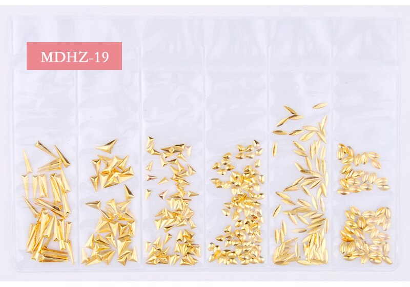 CHNRMJL 6 Entwürfe/Pack Ultra-dünne Hohl Legierung Nagel Niet Dekorationen Schmuck DIY UV Gel NäGel Kunst Polnischen zubehör Manikübetreffend: 19