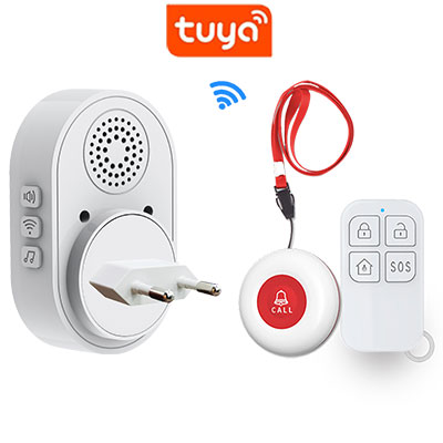 Topvico Smart WiFi Panic Button For Elderly SOS Alarm Wireless Caregiver Pager Fall Alert Emergency Call Alexa Google Home Tuya: Red